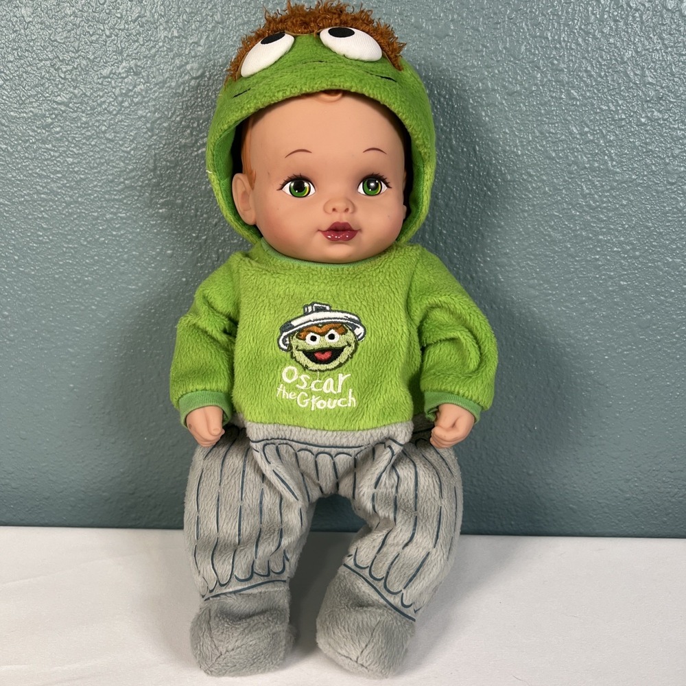 Vintage 1990 14" Lauer Water Babies Doll Sesame Street Oscar The Grouch Costume